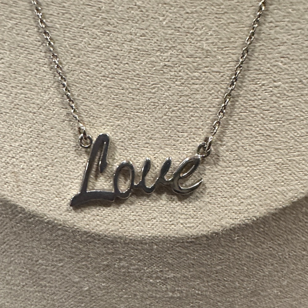 Silver 'Love' Necklace - Picture 2 of 3